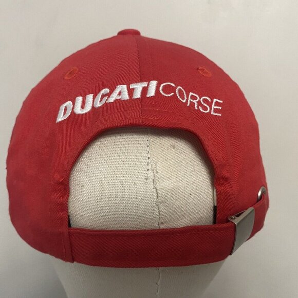 Ducati Corse Racing Moto Italian Adjustable Hat Red OSFA - Picture 4 of 9